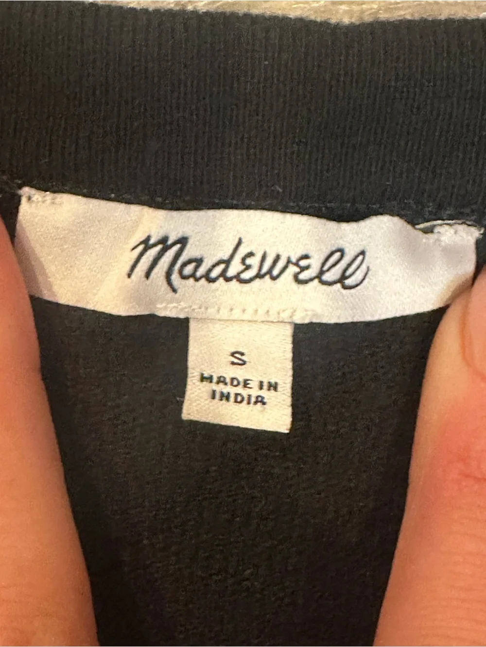 Madewell Heavyweight Slub Black Short-Sleeve Crewneck Tee 100% Cotton - Small